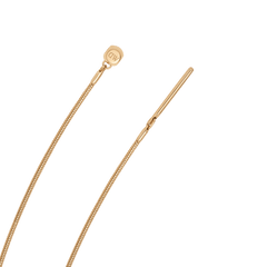 Close-up of the Charms Snake Bracelet G showing the fine gold snake chain, adjustable sliding clasp with engraved detail, and polished PVD gold finish.