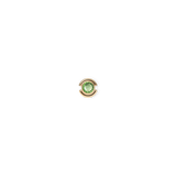 Gold-tone stainless steel charm featuring a round peridot-coloured crystal centre with a polished, minimalist design.