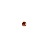 Gold-plated January birthstone charm featuring a deep red garnet-inspired crystal set in polished stainless steel, designed for bracelets or necklaces.