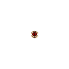 Gold-plated January birthstone charm featuring a deep red garnet-inspired crystal set in polished stainless steel, designed for bracelets or necklaces.