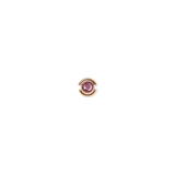 Rose gold charm featuring a round amethyst-inspired crystal set in a polished, minimalist frame.