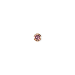 Rose gold charm featuring a round amethyst-inspired crystal set in a polished, minimalist frame.