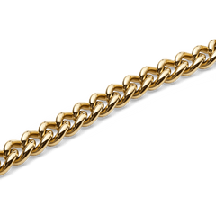 Close-up of the Chunky Chain Necklace Gold, highlighting its polished, rounded links and luxurious gold PVD finish.