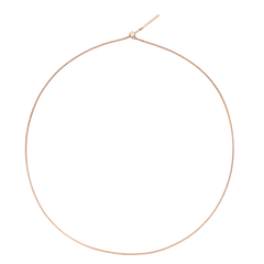 Charms Snake Bracelet RG displayed in a full circle, featuring a slim rose gold snake chain with an adjustable sliding clasp for a tailored fit.