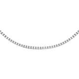 Polished silver box chain necklace crafted from 316L stainless steel, featuring a sleek, modern design with a reflective finish.