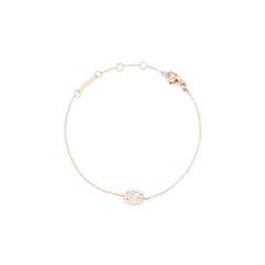 Delicate rose gold chain bracelet featuring a sparkling Cancer zodiac pendant with hand-set crystals and an adjustable clasp.
