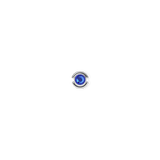 Sapphire-blue faceted crystal charm set in polished S925 sterling silver, designed as a minimalist September birthstone accessory.