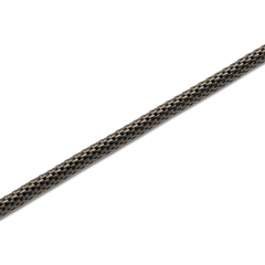 Close-up of the Tide Mesh Necklace Graphite 2.8, highlighting the fine graphite mesh chain and the detailed stainless steel texture.