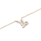 Delicate gold chain necklace featuring a Capricorn zodiac pendant adorned with sparkling hand-set crystals.