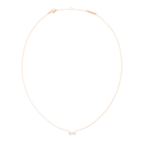Rose gold necklace with a fine chain and a delicate infinity pendant set with sparkling white cubic zirconia, designed for a minimalist and elegant look.