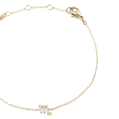 Close-up of the Crystal Zodiac Chain Bracelet Gold featuring a Scorpio zodiac pendant with sparkling crystals and an adjustable gold chain.