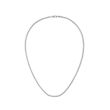Polished silver mesh necklace with a fine, lightweight 316L stainless steel chain and a secure lobster clasp, designed in a timeless unisex style.