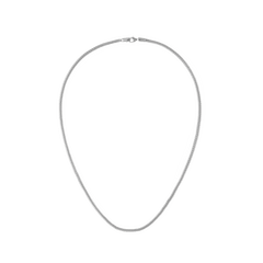 Polished silver mesh necklace with a fine, lightweight 316L stainless steel chain and a secure lobster clasp, designed in a timeless unisex style.