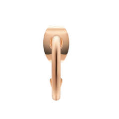Front view of a Charms Earrings Rose Gold, showcasing its smooth, polished open hoop design and minimalist rose gold finish.