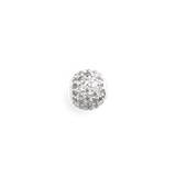 Sterling silver orb charm set with pavé white cubic zirconia crystals, featuring a modern, sparkling finish.
