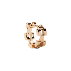 Single 3-Link rose gold earring featuring a bold geometric link design and polished finish, crafted from stainless steel.