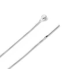 Detail of the Charms Snake Bracelet S925 Sterling Silver showing the polished snake chain and adjustable sliding clasp with subtle DW engraving.
