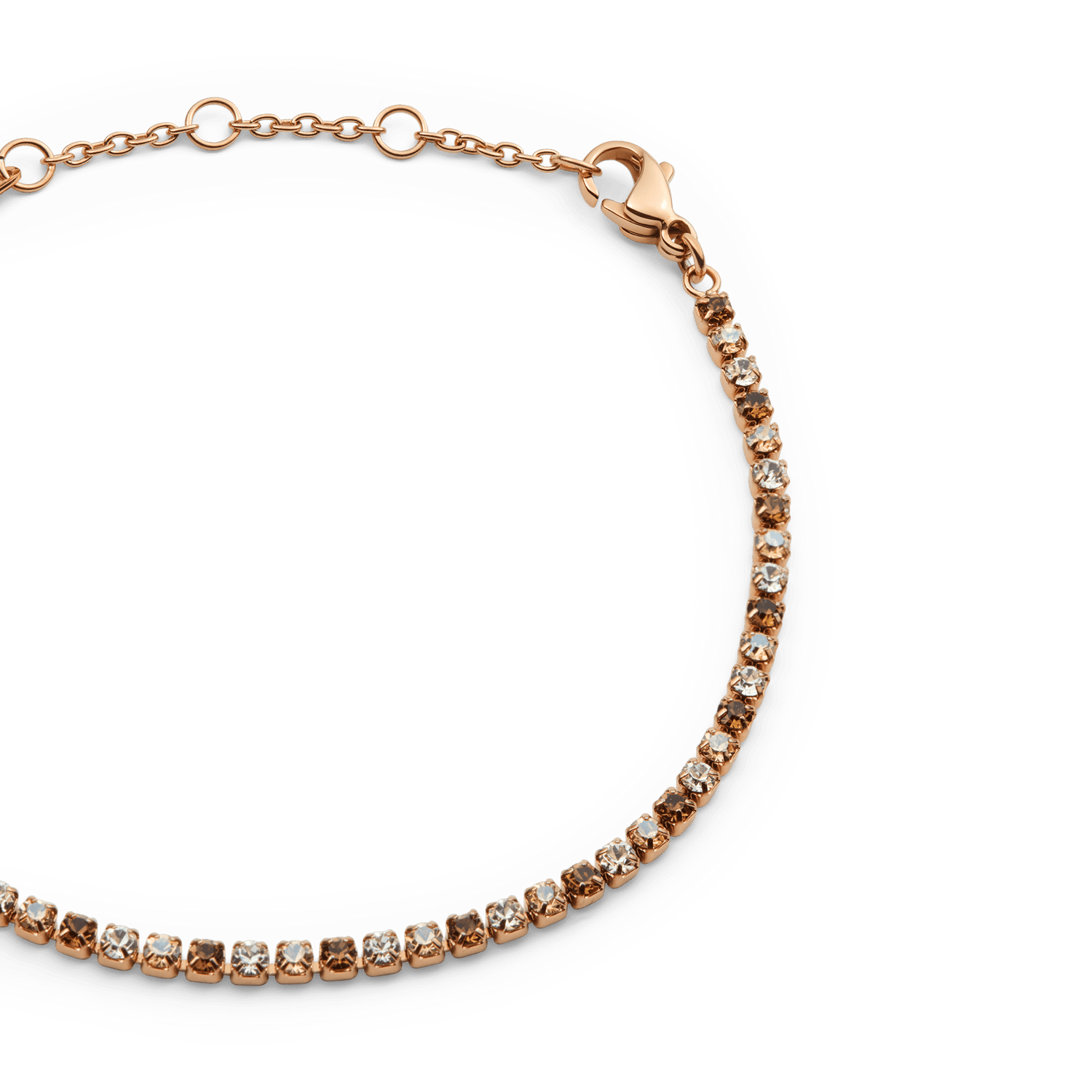 Classic Tennis Bracelet Honey Combo Rose Gold