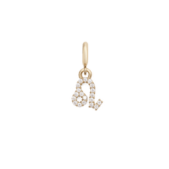 Leo zodiac watch charm in gold-plated stainless steel, featuring the Leo symbol set with sparkling cubic zirconia crystals and a polished gold loop for attaching to a watch strap.
