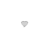 Polished silver heart-shaped stud earring crafted from stainless steel, featuring a minimalist and elegant design.