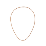 Rose gold mesh necklace with a sleek, lightweight chain and secure lobster clasp, crafted from stainless steel and finished with a subtle shimmer. The unisex design offers a refined, modern look suitable for layering or wearing alone.