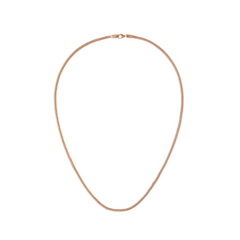 Rose gold mesh necklace with a sleek, lightweight chain and secure lobster clasp, crafted from stainless steel and finished with a subtle shimmer. The unisex design offers a refined, modern look suitable for layering or wearing alone.