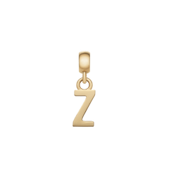 Gold letter “Z” charm with a polished, minimalist design, crafted from stainless steel with PVD gold plating and an adjustable clasp for easy personalisation of bracelets or necklaces.