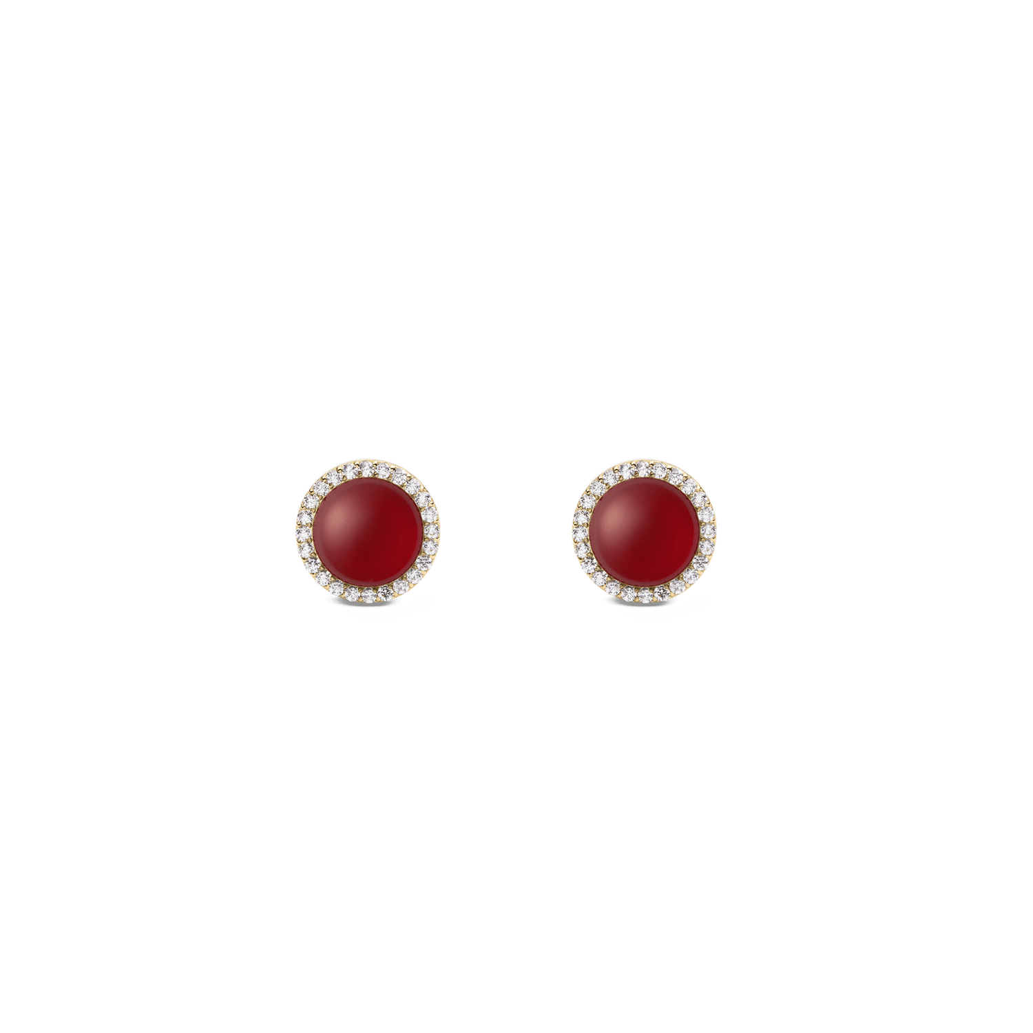 Audrey Earrings  Red Agathe Gold