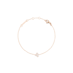 Delicate rose gold chain bracelet featuring an adjustable length and a crystal-set zodiac pendant as the centrepiece.