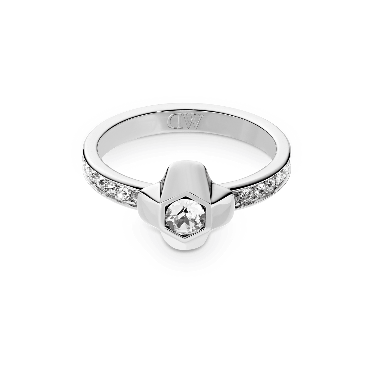 North Star Ring Small Lumine Sidestones Silver