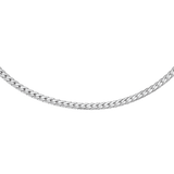 Polished silver flat chain necklace crafted from 316L stainless steel, featuring a sleek, minimalist design that sits elegantly at the collarbone.