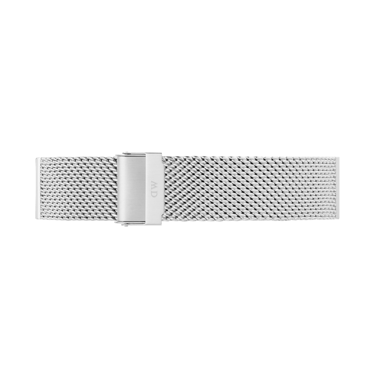Elegant Mesh Sterling Strap Silver with a finely woven stainless steel mesh design and a secure fold-over clasp, ideal for updating your watch with a classic and comfortable look.