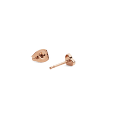 Back view of the Crystal Heart Stud Rose Gold earring, showing the polished rose gold finish and secure butterfly clasp.