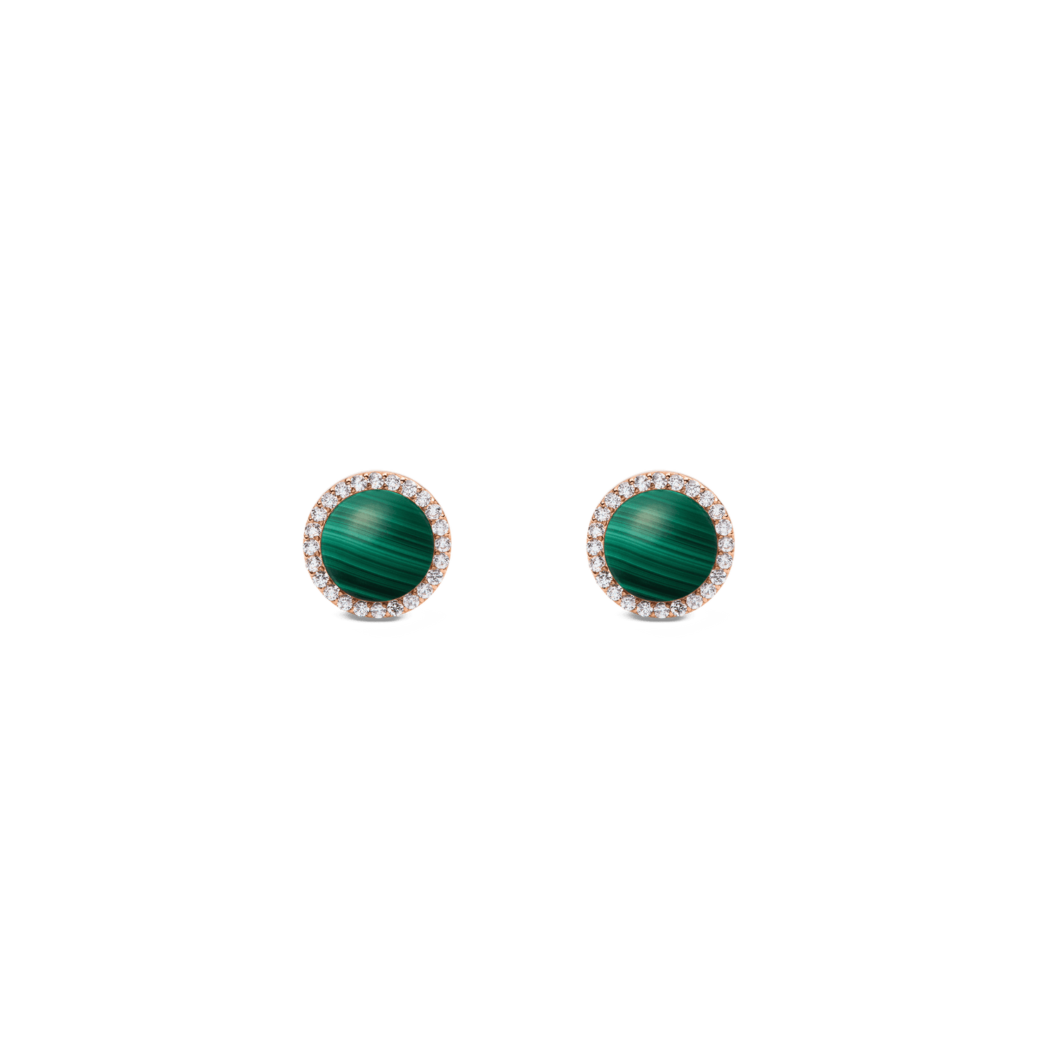 Audrey Earrings Malachite Rose Gold