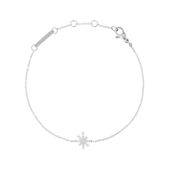 Delicate silver bracelet featuring a slim adjustable chain and a central star charm set with sparkling white cubic zirconia, designed for a refined and minimalist look.