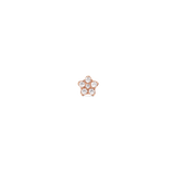 Petite rose gold star stud earring set with six sparkling cubic zirconia crystals in a delicate claw setting.