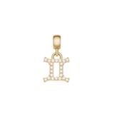 Gold Gemini zodiac charm featuring sparkling cubic zirconia crystals and a polished finish, designed for versatile jewellery styling.