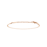 Slim rose gold flat chain bracelet with an adjustable clasp, crafted from stainless steel and finished with a polished, minimalist design.