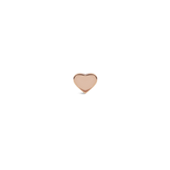 Petite heart-shaped stud earring in polished rose gold, crafted from stainless steel with a minimalist, elegant design.