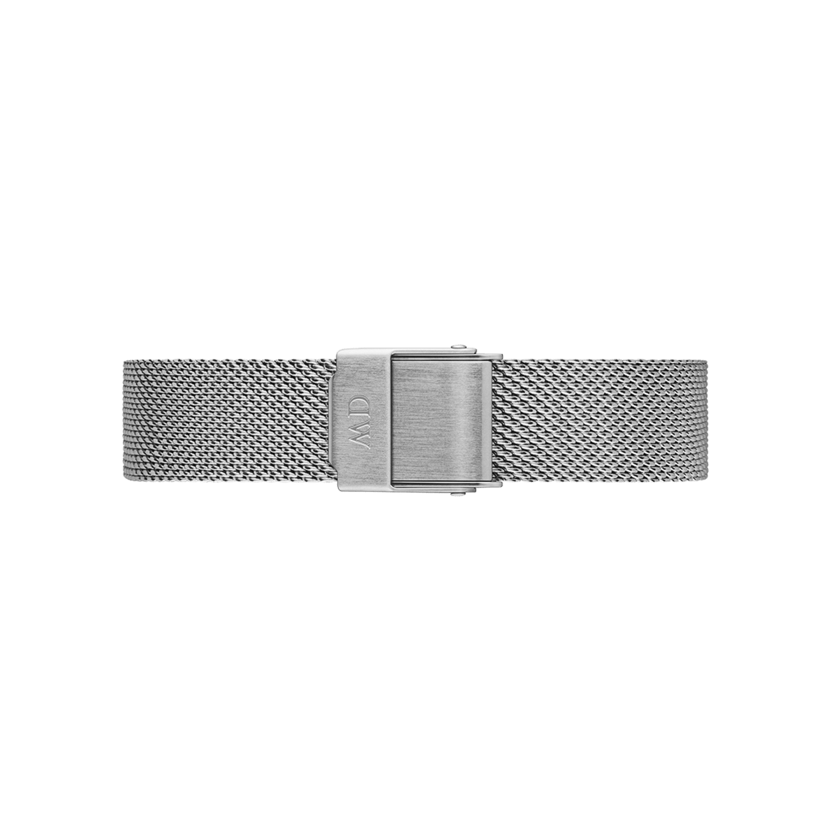 Sterling Strap Silver mesh watch strap in stainless steel, featuring a brushed fold-over clasp and a sleek, contemporary woven design.