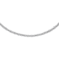Polished silver twisted chain necklace crafted from 316L stainless steel, featuring a distinctive textured design and a refined, modern finish.