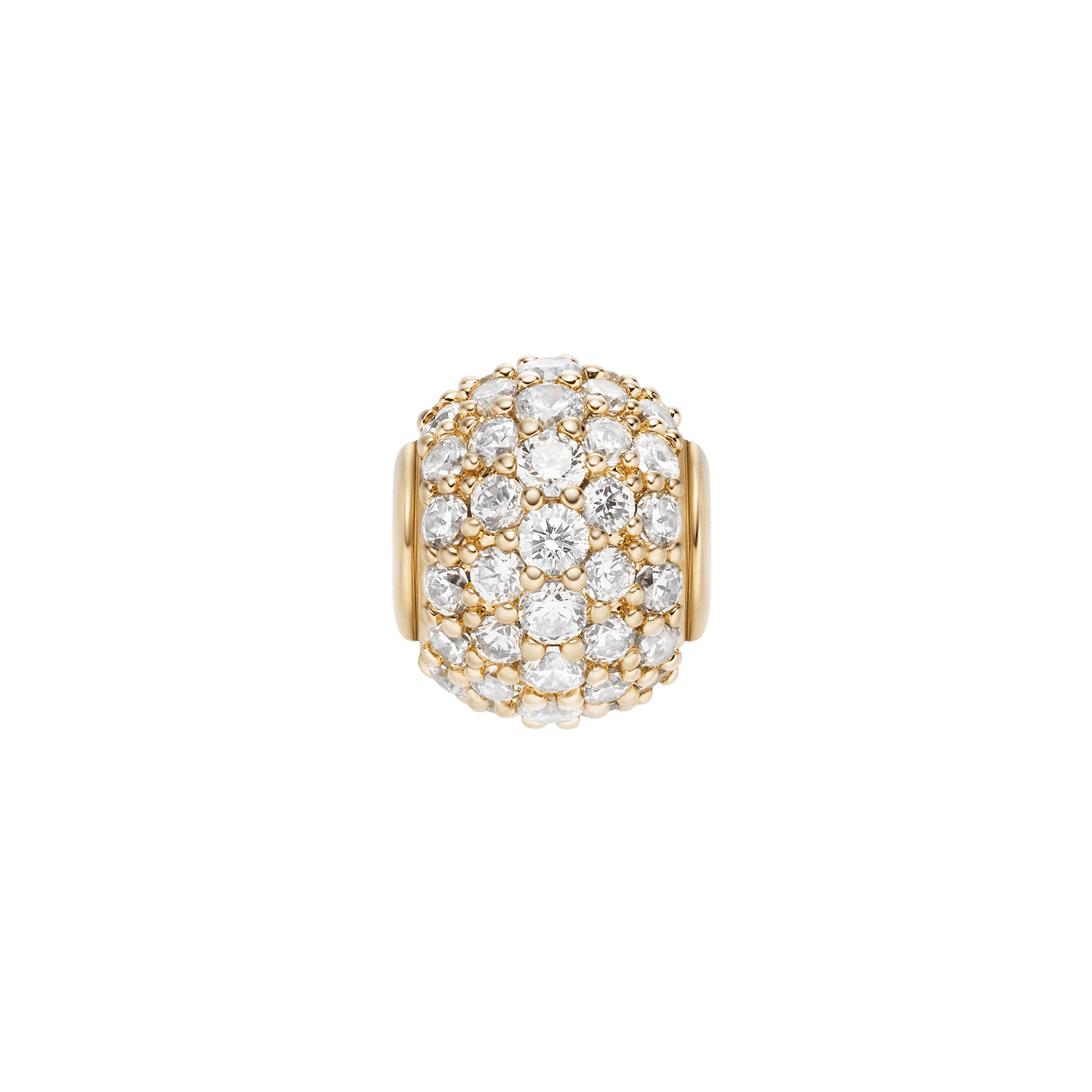 Pavé Orb White Crystal Charm Gold