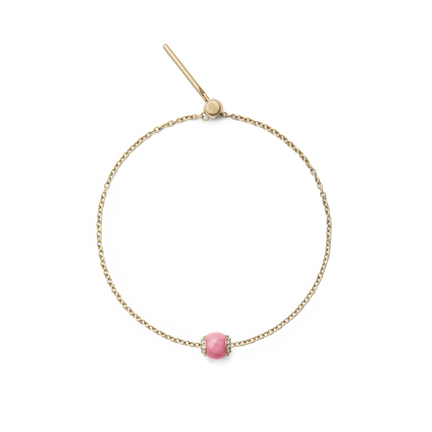 Rhodonite Crystal Orb Gold Charm