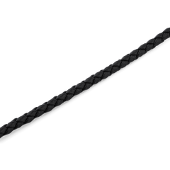 Close-up of the Daniel Braided Leather Bracelet Sheffield 2.8 Gold, highlighting the slim black braided leather band and its refined texture.