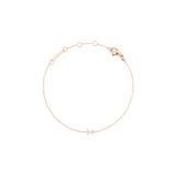Rose gold Crystal Zodiac Chain Bracelet featuring an adjustable fine chain and a crystal-encrusted zodiac pendant.