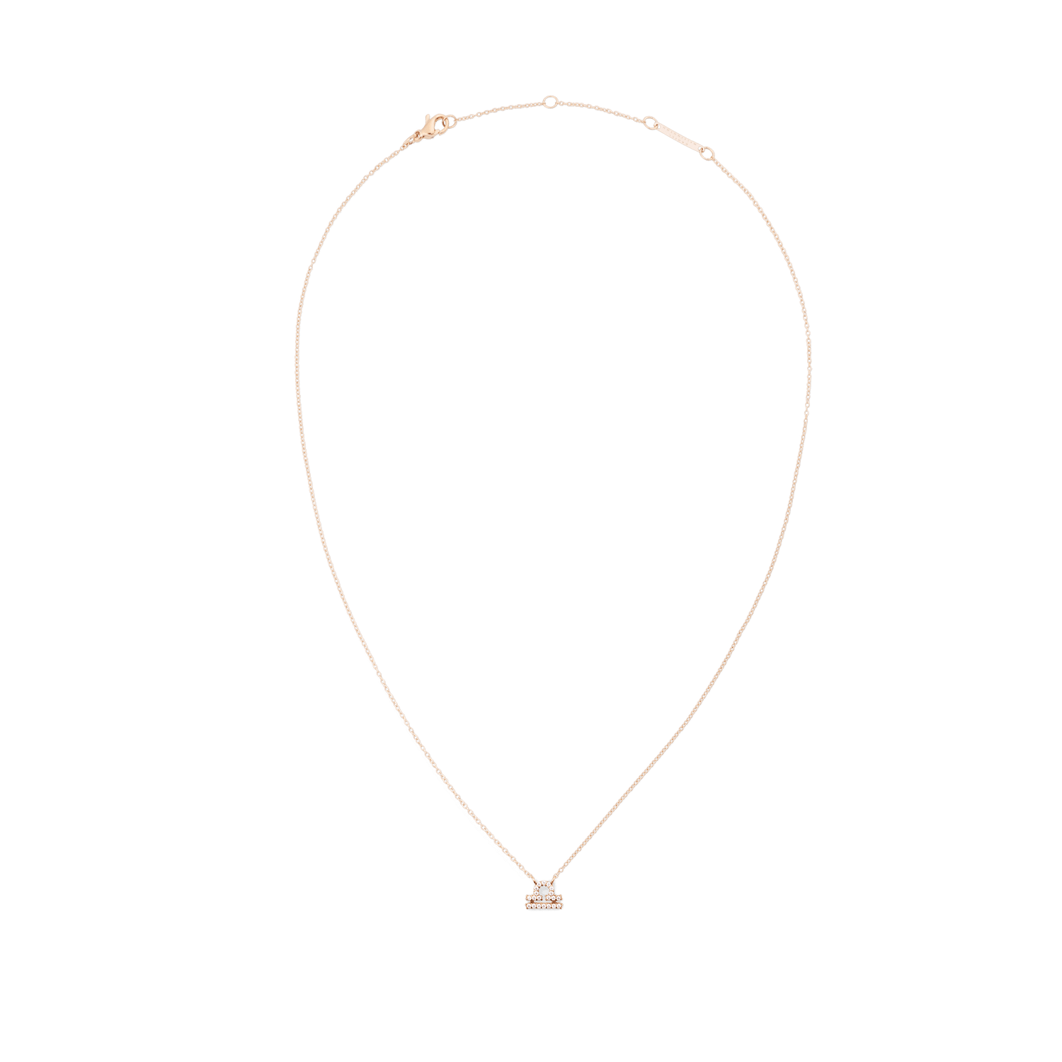 Crystal Zodiac Chain Necklace Rose Gold