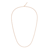 Rose gold snake chain necklace with a smooth, minimalist design and an adjustable sliding clasp, crafted from stainless steel with a polished finish. Ideal for adding interchangeable charms or wearing alone for an elegant, understated look.