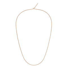 Rose gold snake chain necklace with a smooth, minimalist design and an adjustable sliding clasp, crafted from stainless steel with a polished finish. Ideal for adding interchangeable charms or wearing alone for an elegant, understated look.