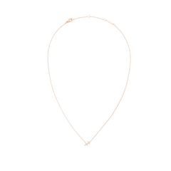 Slim rose gold chain necklace with an adjustable length, featuring a sparkling crystal-set Sagittarius zodiac pendant at the centre.