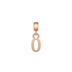 Rose gold letter O charm with a smooth, polished finish and petite silhouette, ideal for customising charm bracelets or necklaces with a personal touch.